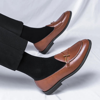 Grvty Luxe Buckle Slip-On Loafers