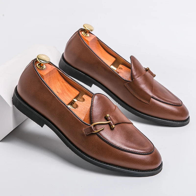 Grvty Luxe Buckle Slip-On Loafers