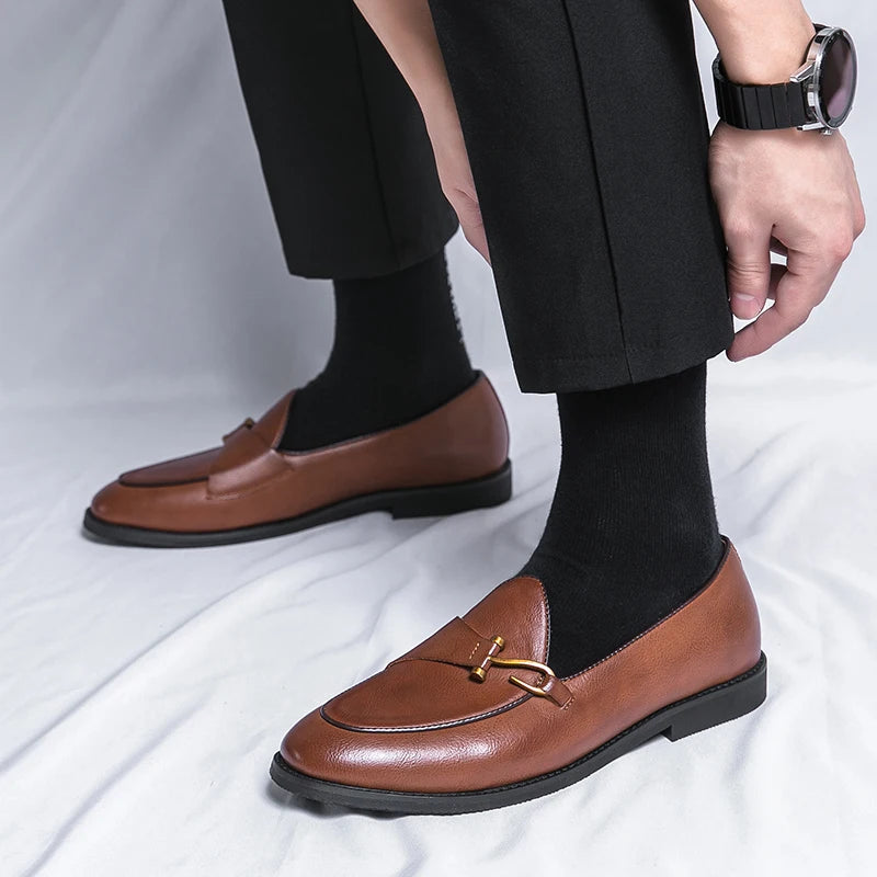 Grvty Luxe Buckle Slip-On Loafers