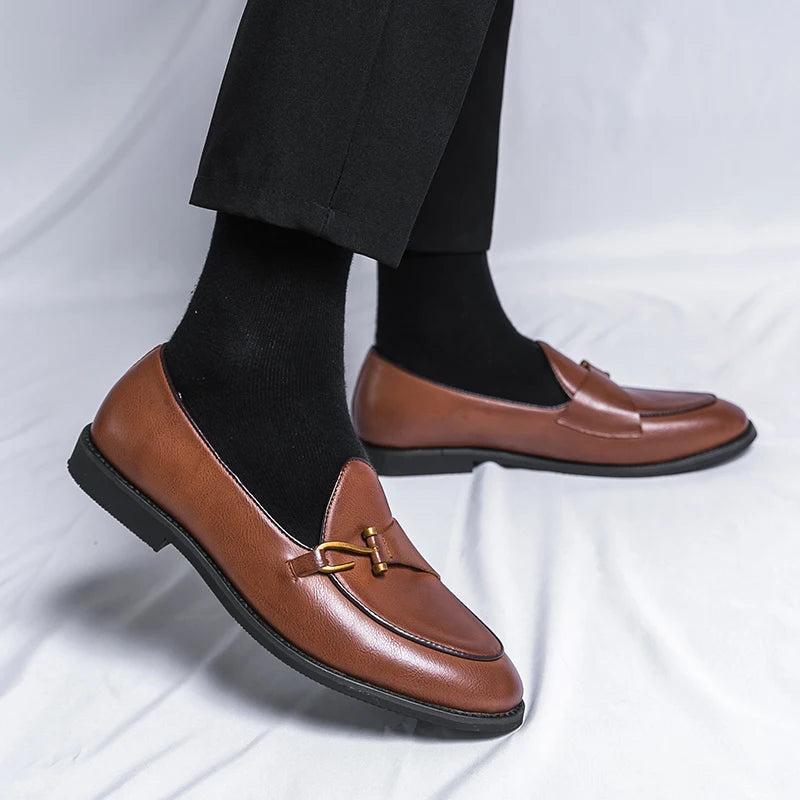 Grvty Luxe Buckle Slip-On Loafers