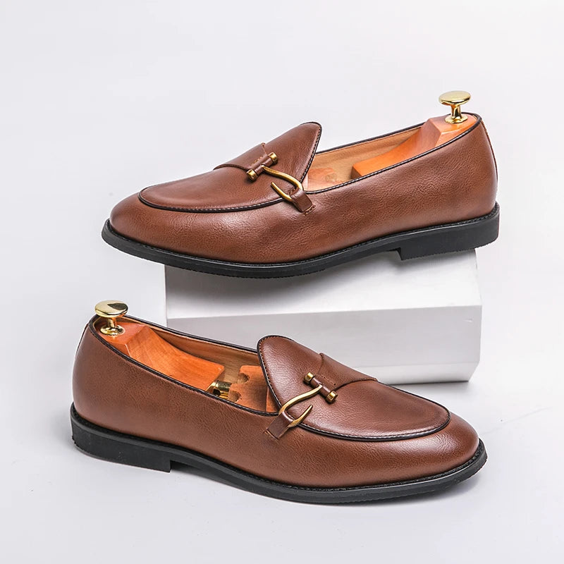 Grvty Luxe Buckle Slip-On Loafers